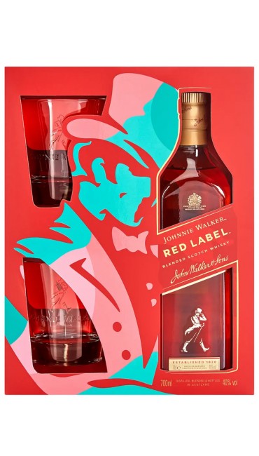 Виски Johnnie Walker Red Label Blended Scotch Whisky, 40%, 0,7 л + 2 бокала
