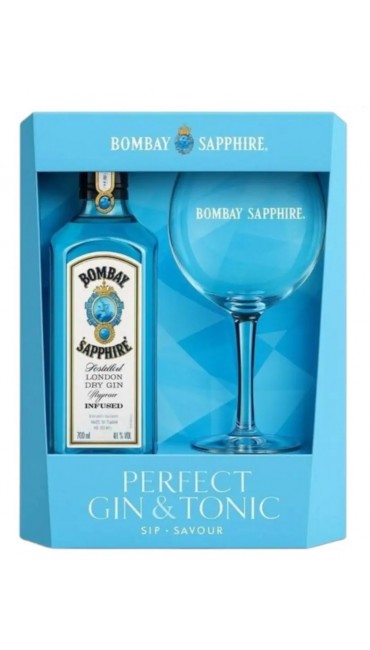 Набор: Джин Bombay Sapphire 47% 0.7 л + бокал