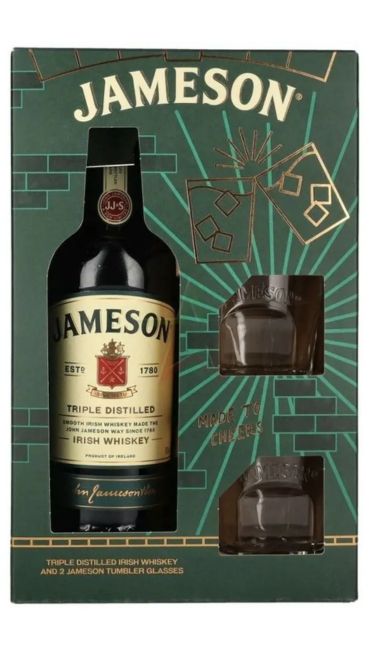 Набор Виски Jameson Irish Whiskey 40%, 0,7 л + 2 бокала