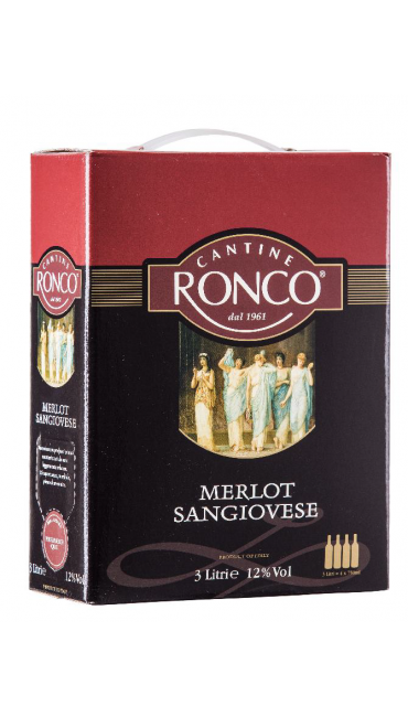 Вино Cantine Ronco Merlot and Sangiovese 3 L Вино Cantine Ronco Merlot and Sangiovese 3 L